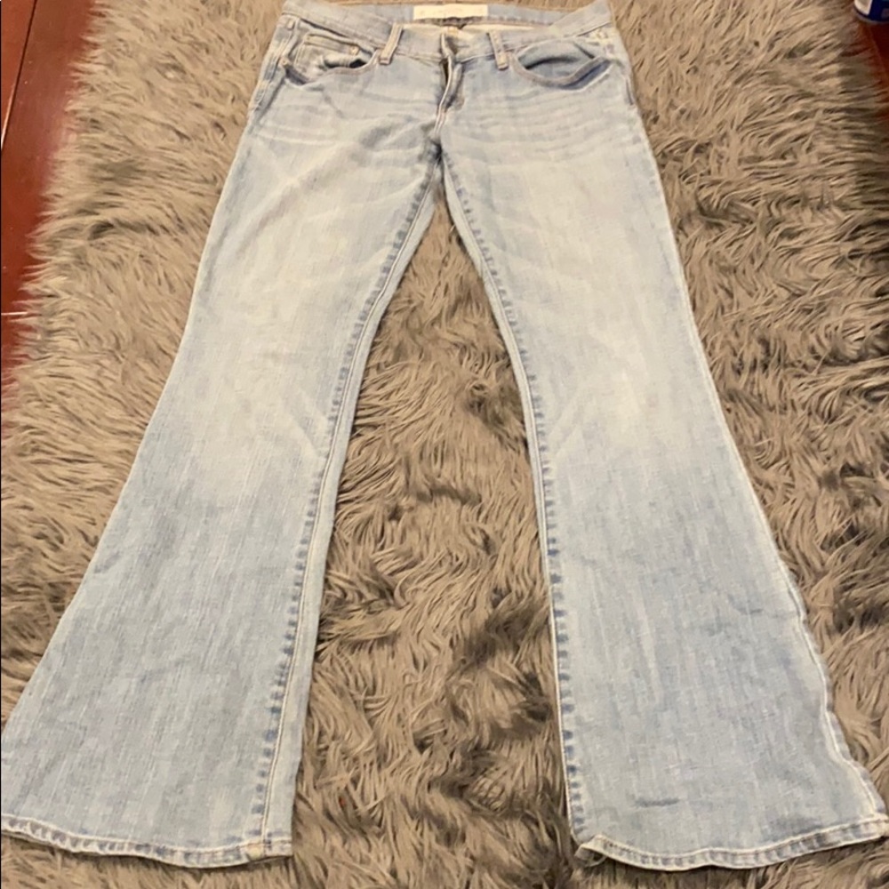 Abercrombie and Fitch light blue jeans.